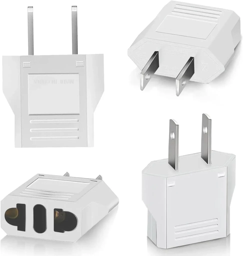 4 Pièces Adaptateur USA, Adaptateur EU Europe France vers Etats-Unis/Américain/US/Chine/Japon/Canada/Mexique Blanc, Adaptateur Type A