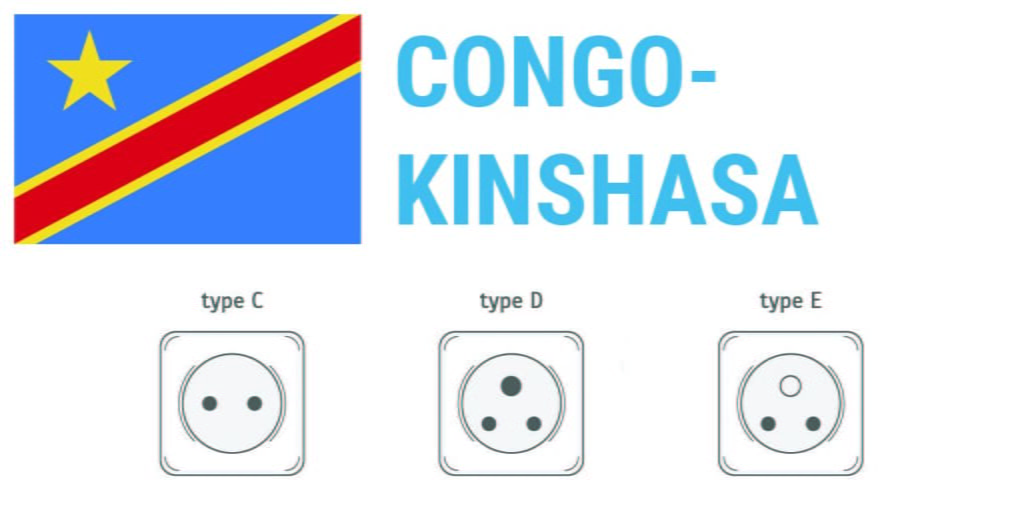 Prises électriques à Congo-Kinshasa