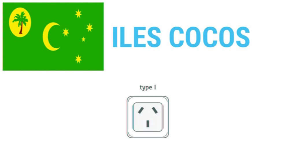 Prises électriques aux Iles Cocos